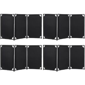Kanayu 12 Panels Safety Barricade 5.8FT Caution Sign PVC Frame Folding Security Gate High Visibility Barricade Traffic Fence Foldable Caution Symbol Crowd Control Restricted Area (Simple)