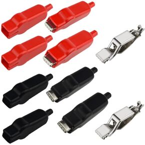 WMYCONGCONG 10 PCS Insulated Alligator Clips Electric Test Clips Alligator Clamp for Car Auto Vehicle, Black Red (20A)