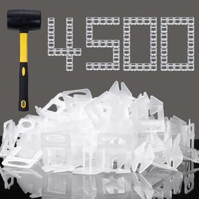Tile Leveling System 1/8" Spacers Tile Leveler Clips 5500 Pcs and 16 oz Rubber Mallet Hammer .Tile Tools Set for Professional Ceramic and Stone Installation in Saudi Arabia