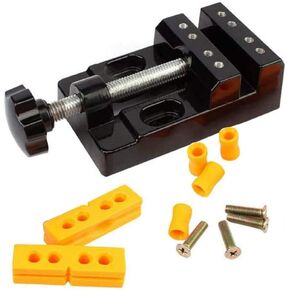 Mini Bench Clamp Flat Table Vice Adjustable Drill Press Vice for DIY Jewelry Walnut Nuclear Drilling Carving Watch Repair Tool