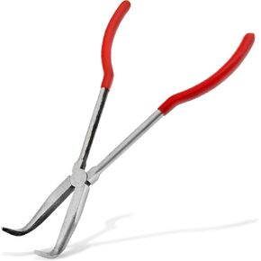 ABN Long Reach 11in Plier 4-Piece Set – 90-Degree Angle, 45-Degree Angle, Straight Needle Nose, and Duckbill Pliers