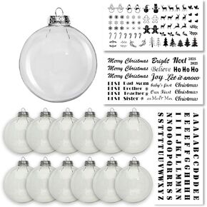 12 Pcs Clear Glass Ornaments Craft Balls, 3.15 Inches Fillable Christmas Balls DIY for Christmas, Wedding, Party, Round Transparent Glass Balls in Saudi Arabia