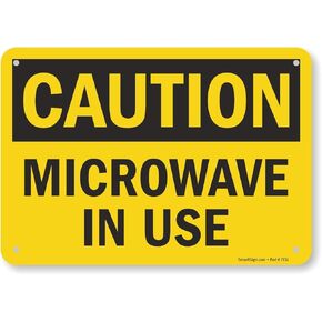 SmartSign "Caution - Microwave in Use" Sign | 7" x 10" Plastic