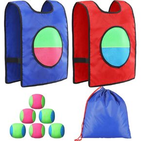 لعبة دودج بول للأطفال مجموعة كرات القذف والالتقاط، 2 سترات للإمساك، 6 كرات دودج، 1 حقيبة برباط، ألعاب ساحة الشاطئ، مجموعة كرات الإمساك، ألعاب حفلات الحديقة، ألعاب خارجية لعيد الميلاد كهدية عيد الميلاد in Kuwait