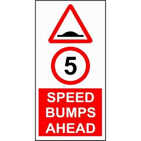 Speed Bumps Ahead. Road Hump Humps Sign Notice Sign 8x12 Warning Sign Safety Sign Road Sign