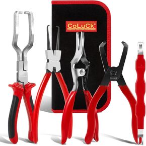 Electrical Connector Pliers Fuel Line Pliers 6Pcs,Hose Remover,Flat Hose Clamp Pliers,Electrical Connector Separator,Hose Removal Pliers,Spark Plug Wire Pliers,Hose Pipe Clamp Clip, Disconnect Pliers