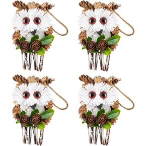 4PCS Woodland Christmas Ornaments, Owl Ornaments for Christmas Trees, Christmas Decorations for Tree, Rustic Christmas Ornaments, Woodland Animals for Christmas Tree Ornaments
