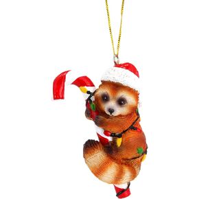 Red Panda Christmas Ornament, Holiday Decor for Trees, Seasonal Decoration for Animal Lovers, 3.25 Inches