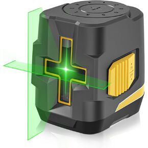 Laser Level, SAVSEC Self Locking & Self Leveling Laser Level IP55 Green Line Laser Cross Line Laser Leveler Tool for Picture Hanging, Tile, Home Renovation, Indoor Project, Battery&Carrying Bag