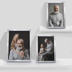 SUMGAR Picture Frames 5x7 Photo Frame Modern Stone Texture for Home Decor, Tabletop Wall Hanging Gifts for Family Friends Fathers Day Mom Grandpa Wedding Gray