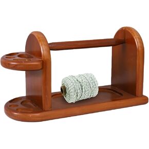 Wooden Yarn Holder, Cute Bear Shape Yarn Ball Holder Crocheting Spindles Twirling Yarn Holder Stand- Firm Base - Smooth Material Reduce Winding Knitting Tool - 6.3 * 4.6inch