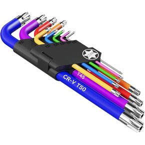 27 PCS Hex Key Set, Color-Coded, Chrome Vanadium Steel, Ideal for DIY Repairs of Bikes, Furniture, Electronics, Machinery, Cars, Motorcycles and Toys