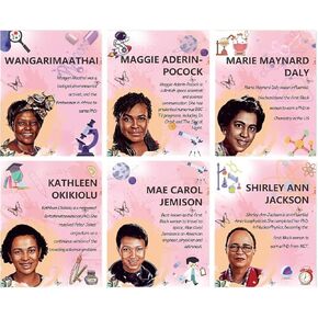 ZHAXFA Famous Scientists Quotes Posters,Growth Mindset Posters,Diverse Classroom Decor,Influential Women in History Posters -For School,Classroom,Nursery Decor,Set of 6 (8"X10", No Frame