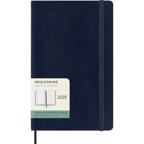 Moleskine Classic 12 Month 2025 Monthly Planner, Soft Cover, XL (7.5" x 9.75"), Black, 128 pages