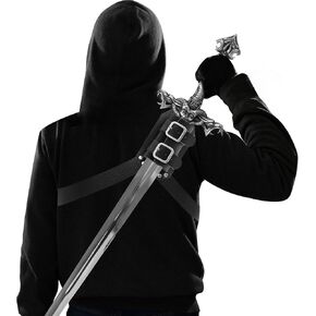 Sword Back Holster Sword Carry Case Sword Back Holder Leather Shoulder Frog Belt Adjustable Sword Sheath for Hero Cosplay Anime Costume Medieval Renaissance Warrior Costume Accessories