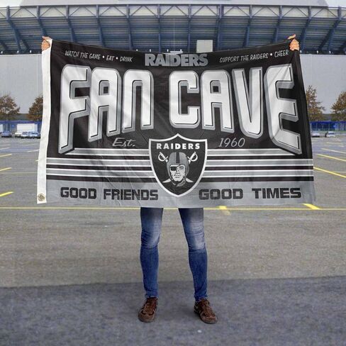 WinCraft Las Vegas Raiders Fan Man Cave Banner Flag in Saudi Arabia