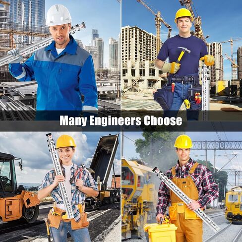 9-Foot Aluminum Grade Rod, 5 Sections Dual Sided Telescopic Measuring Rod with Bubble Level and Carrying Bag, Portable Stretchable Leveling Rod for Construction Work Surveying in Kuwait