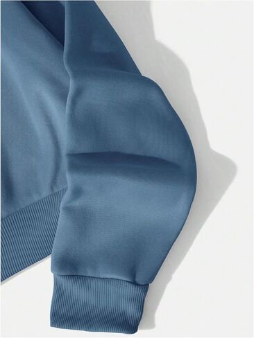 Women's Thermal Lined Drawstring Cropped Hoodie Long Sleeve Pullovers Sweatshirts in Saudi Arabia