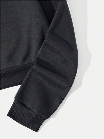 Women's Thermal Lined Drawstring Cropped Hoodie Long Sleeve Pullovers Sweatshirts in Saudi Arabia