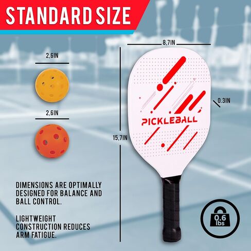 R&T Pickleball Paddles Set of 2 or 4, USAPA Approved Lightweight Pickleball Racket Set with Pickleball Balls and Carry Bag, Pickle Ball Equipment with Accesories, Pickle Ball Set for Men and Women in Saudi Arabia