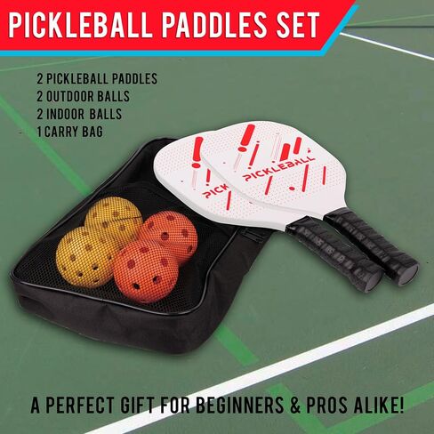 R&T Pickleball Paddles Set of 2 or 4, USAPA Approved Lightweight Pickleball Racket Set with Pickleball Balls and Carry Bag, Pickle Ball Equipment with Accesories, Pickle Ball Set for Men and Women in Saudi Arabia