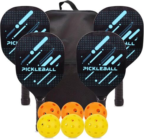 R&T Pickleball Paddles Set of 2 or 4, USAPA Approved Lightweight Pickleball Racket Set with Pickleball Balls and Carry Bag, Pickle Ball Equipment with Accesories, Pickle Ball Set for Men and Women in Saudi Arabia