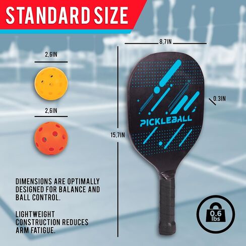 R&T Pickleball Paddles Set of 2 or 4, USAPA Approved Lightweight Pickleball Racket Set with Pickleball Balls and Carry Bag, Pickle Ball Equipment with Accesories, Pickle Ball Set for Men and Women in Saudi Arabia