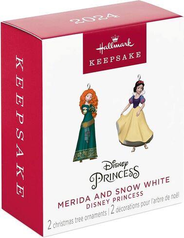 زينة عيد الميلاد الصغيرة من هولمارك تذكار 2024، أميرات ديزني ميريدا وسنو وايت، مجموعة من قطعتين، هدايا لمحبي ديزني in Kuwait
