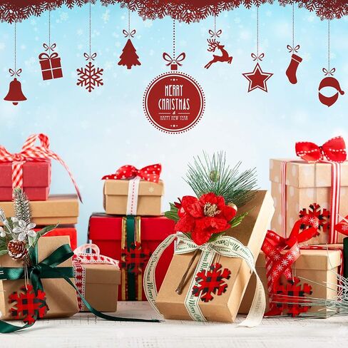 20 Pieces Christmas Wooden Snowflake Decorations Buffalo Plaid Wood Snowflake Hanging Ornaments with Buffalo Check Christmas Wooden Snowflake Cutouts with Ropes for Xmas Decorations Tree Decor in Saudi Arabia
