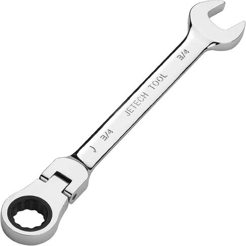 Jetech 1/2 Inch Flexible Head Ratchet Wrench, Industrial Grade Cr-V Steel, 12 Point Opening, Off Corner Design, 72 Tooth Ratchet, 180 Degree Flexible Box End in Saudi Arabia