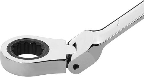 Jetech 1/2 Inch Flexible Head Ratchet Wrench, Industrial Grade Cr-V Steel, 12 Point Opening, Off Corner Design, 72 Tooth Ratchet, 180 Degree Flexible Box End in Saudi Arabia