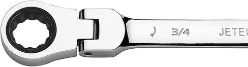Jetech 1/2 Inch Flexible Head Ratchet Wrench, Industrial Grade Cr-V Steel, 12 Point Opening, Off Corner Design, 72 Tooth Ratchet, 180 Degree Flexible Box End in Saudi Arabia