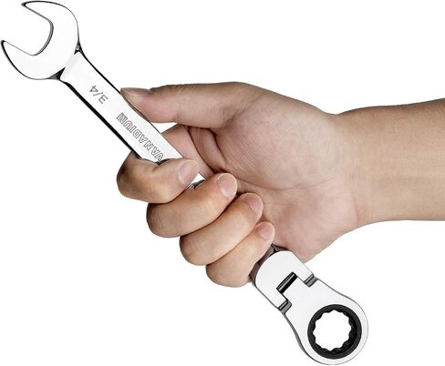 Jetech 1/2 Inch Flexible Head Ratchet Wrench, Industrial Grade Cr-V Steel, 12 Point Opening, Off Corner Design, 72 Tooth Ratchet, 180 Degree Flexible Box End in Saudi Arabia