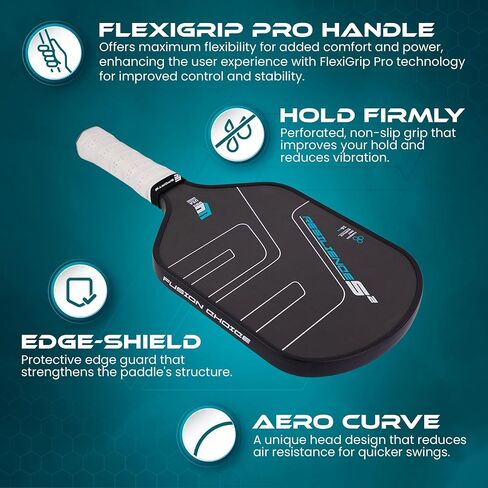 USAPA Approved Carbon Fiber Pickleball Paddle Set, Next-Gen 2024-25 Ultra Pro-Level Rackets with High-Grade T700 Technology, 16MM Polypropylene Honeycomb Core, for Men and Women in Saudi Arabia