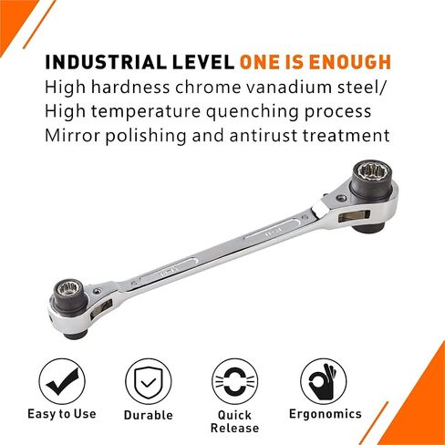 AKM 8 In 1 Ratcheting Wrench, Double Box End Ratchet Wrench, 12 Point Ratchet | SAE | CR-V | Including 5/16" 3/8" 7/16" 1/2" 9/16" 5/8" 11/16" 3/4" in Saudi Arabia