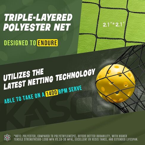 KASCEN Pickleball Replacement Net 22ft x 3ft for Indoor or Outdoor Fits for Most Free-Standing Pickle Ball Frame,Only Net in Saudi Arabia