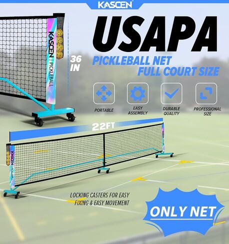 KASCEN Pickleball Replacement Net 22ft x 3ft for Indoor or Outdoor Fits for Most Free-Standing Pickle Ball Frame,Only Net in Saudi Arabia