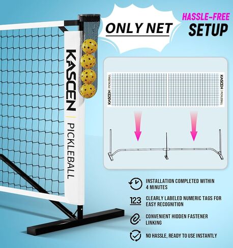 KASCEN Pickleball Replacement Net 22ft x 3ft for Indoor or Outdoor Fits for Most Free-Standing Pickle Ball Frame,Only Net in Saudi Arabia