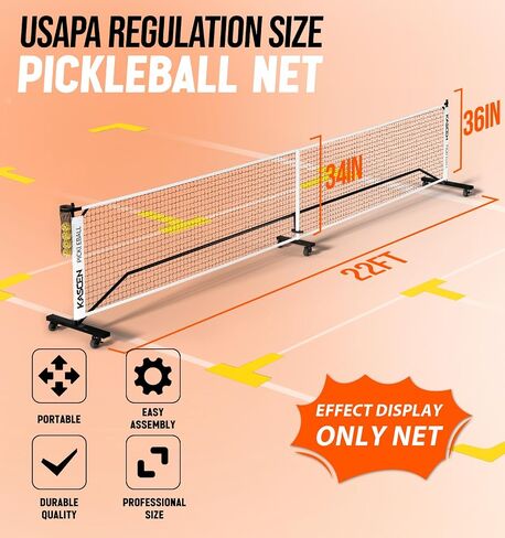 KASCEN Pickleball Replacement Net 22ft x 3ft for Indoor or Outdoor Fits for Most Free-Standing Pickle Ball Frame,Only Net in Saudi Arabia