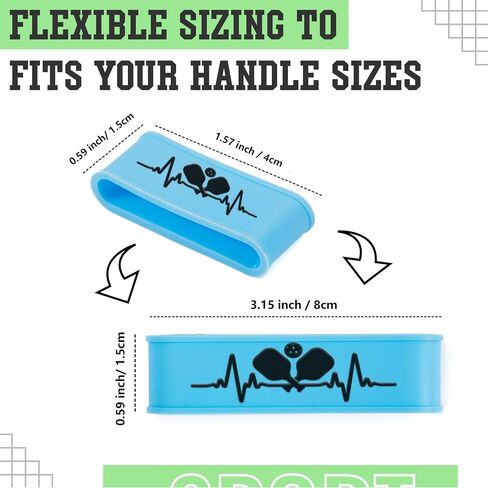 Flycalf شخصية Pickleball مجداف العصابات مجموعة سيليكون اسم شريط لحام 2 قطعة مضرب تنس Pickleball معدات الملحقات in Saudi Arabia