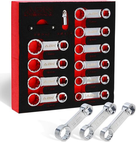 مجموعة موسع مفتاح الربط ABN مكونة من 12-3/8 محرك متري 12 نقطة 10-19 ملم صندوق عظم الكلب طقم وصلة محول عزم الدوران in Kuwait