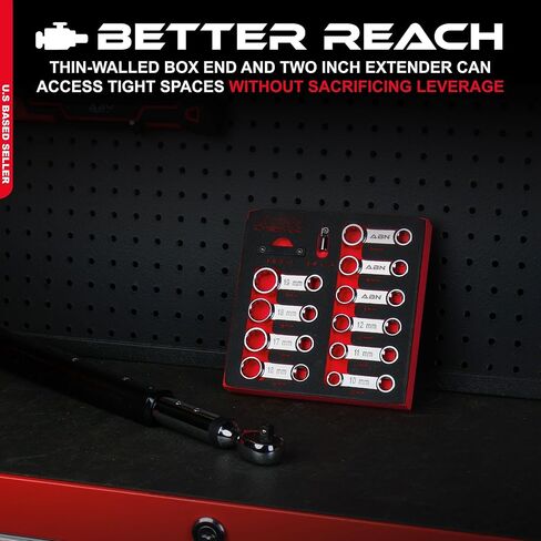 مجموعة موسع مفتاح الربط ABN مكونة من 12-3/8 محرك متري 12 نقطة 10-19 ملم صندوق عظم الكلب طقم وصلة محول عزم الدوران in Kuwait