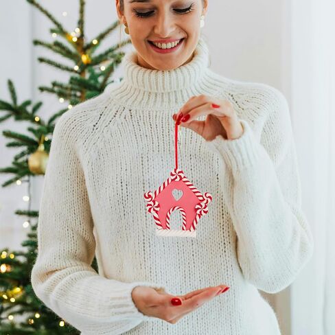 Christmas Lollipop Ornaments 8Pcs-Christmas Candy Polymer Clay Ornaments-Christmas Decoration Candy Hanging Decoration,Christmas Tree Hanging Decoration,Party Supplies (red -White) in Saudi Arabia