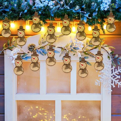 Maitys 36 جهاز كمبيوتر شخصى ثلج الشكل الخشبي عيد الميلاد ثلج شنقا الحلي الشتاء ثلج شجرة عيد الميلاد الحلي الزينة مزرعة شجرة عيد الميلاد شنقا القواطع مع الحبل للديكور (أبيض) in Kuwait