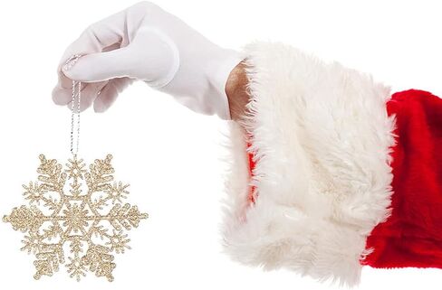 4''/10cm Sparkling Glittered Plastic Snowflake Ornaments Christmas Tree Decorations(30ct, Gold) in Saudi Arabia