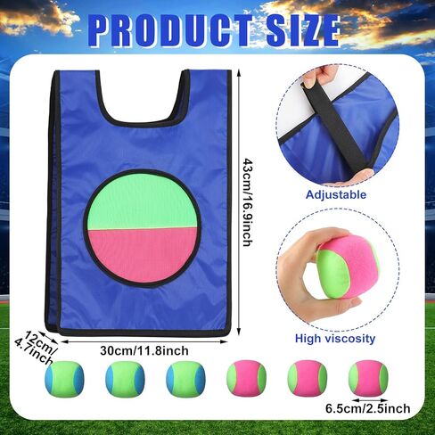 لعبة دودج بول للأطفال مجموعة كرات القذف والالتقاط، 2 سترات للإمساك، 6 كرات دودج، 1 حقيبة برباط، ألعاب ساحة الشاطئ، مجموعة كرات الإمساك، ألعاب حفلات الحديقة، ألعاب خارجية لعيد الميلاد كهدية عيد الميلاد in Kuwait