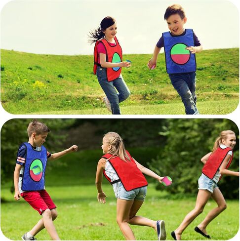 لعبة دودج بول للأطفال مجموعة كرات القذف والالتقاط، 2 سترات للإمساك، 6 كرات دودج، 1 حقيبة برباط، ألعاب ساحة الشاطئ، مجموعة كرات الإمساك، ألعاب حفلات الحديقة، ألعاب خارجية لعيد الميلاد كهدية عيد الميلاد in Kuwait