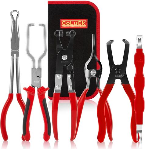 Electrical Connector Pliers Fuel Line Pliers 6Pcs,Hose Remover,Flat Hose Clamp Pliers,Electrical Connector Separator,Hose Removal Pliers,Spark Plug Wire Pliers,Hose Pipe Clamp Clip, Disconnect Pliers in Kuwait
