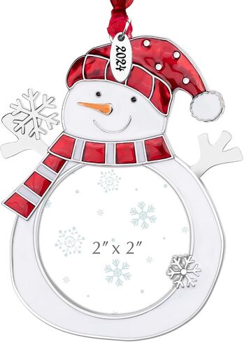 3PCS Christmas Tree Ornaments Set Picture Frame Ornament Holiday Keepsake Gift Home Decor Christmas Decorations Xmas Gifts Pendant with 2" Photo Frame Insert (Snowman Set 2024) in Kuwait