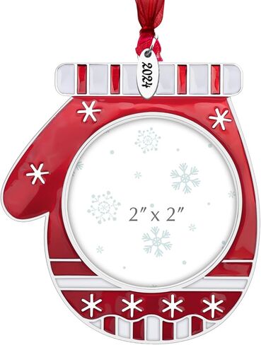 3PCS Christmas Tree Ornaments Set Picture Frame Ornament Holiday Keepsake Gift Home Decor Christmas Decorations Xmas Gifts Pendant with 2" Photo Frame Insert (Snowman Set 2024) in Kuwait